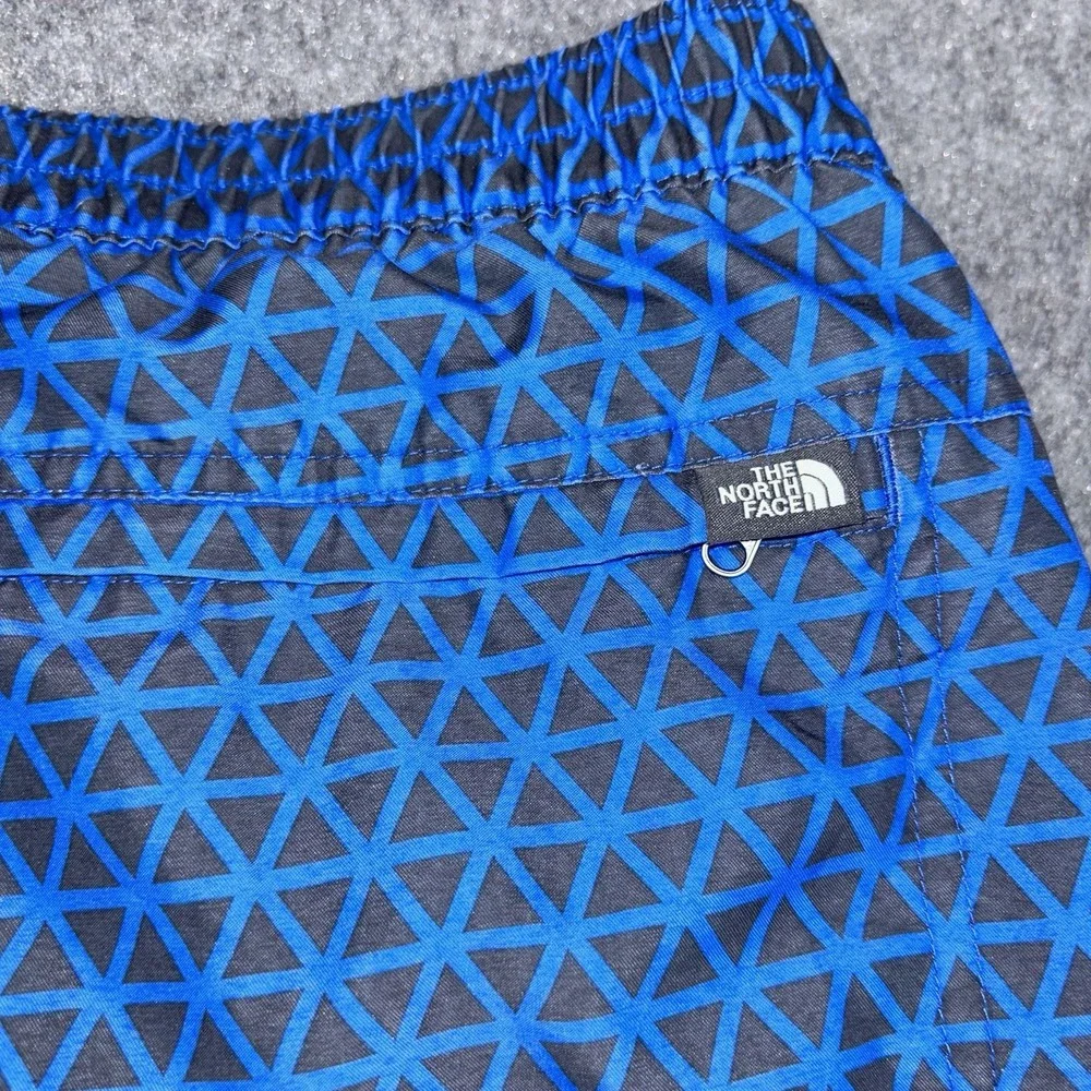 The North Face Swim Trunks Men's XL Blue Black Geometric Print Board Shorts Mesh